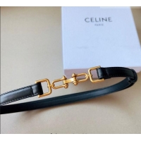 Top Grade Celine Leather and Chain Belt 1.5cm 0617 Black 2025