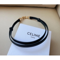 Top Grade Celine Leather and Chain Belt 1.5cm 0617 Black 2025