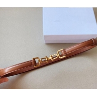 Luxury Cheap Celine Leather and Chain Belt 1.5cm 0617 Tan Brown 2025