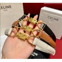 Shop Inexpensive Celine Calfskin Belt 1.8cm C71126 2025