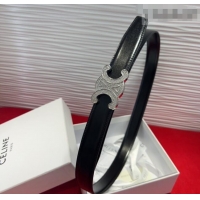 Good Taste Celine Triomphe Calf Leather Belt 2.5cm with Strass Buckle CL2013025 Black 2025
