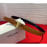 New Fashion Celine Triomphe Calf Leather Belt 2.5cm with Gold-Tone Buckle CL2012025 Brown 2025