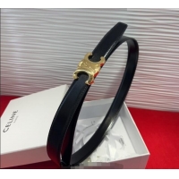 Well Crafted Celine Triomphe Calf Leather Belt 2.5cm with Gold-Tone Buckle CL2012025 Black 2025