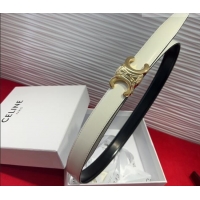 New Release Creation Celine Triomphe Calf Leather Belt 2.5cm with Gold-Tone Buckle CL2012025 White 2025