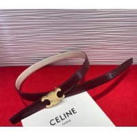 Discount Celine Triomphe Calf Leather Belt 2.5cm with Gold-Tone Buckle CL2012025 Dark Brown 2025