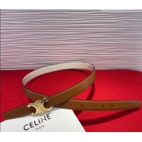 Grade Quality Celine Triomphe Calf Leather Belt 2.5cm with Gold-Tone Buckle CL2012025 Tan Brown 2025