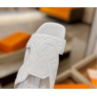 Most Popular Louis Vuitton Grained Leather Heel Slides Sandal 5.5cm Blue 2026 LV030301