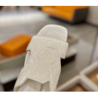 Pretty Style Louis Vuitton Patent Leather Heel Slides Sandal 5.5cm White 2026 LV030301