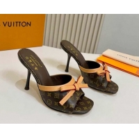 Top Grade Louis Vuitton 6AM Heel Slides Sandal 9cm with Bow Monogram 2026 1AJSD9
