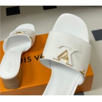 Low Price Louis Vuitton LV Mare Heel Slides Sandal 4.5cm White 2026 1AITQM
