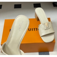 Cheap Price Louis Vuitton LV Mare Heel Slides Sandal 4.5cm Grey 2026 1AITQM