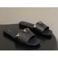 Shop Duplicate Louis Vuitton LV Mare Flat Slides Sandal Black 2026 1AITQM