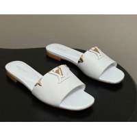 Best Grade Louis Vuitton LV Mare Flat Slides Sandal White 2026 1AITQM