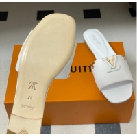 Best Grade Louis Vuitton LV Mare Flat Slides Sandal White 2026 1AITQM