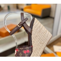 Charming Louis Vuitton Helios Wedge Sandals 11cm in Monogram/Red Cherry 2026 1AHLOA