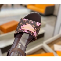 Good Quality Louis Vuitton Helios Wedge Sandals 11cm in Monogram/Pink Cherry 2026 1AHLOA