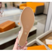 Grade Quality Louis Vuitton Helios Wedge Sandals 11cm in Monogram Denim Pink 2026 1AHLOA