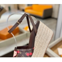 Perfect Louis Vuitton Helios Platform Sandals 9cm Monogram/Red Cherry 2026 1AHLOA