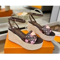 Best Grade Louis Vuitton Helios Platform Sandals 9cm Monogram/Pink Bloom 2026 1AHLOA