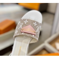 Unique Style Louis Vuitton Helios Platform Sandals 9cm in Monogram Jacquard Grey 2026 1AHLOA