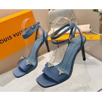 Best Product Louis Vuitton Gala Heel Sandals 9cm in Satin with Monogram Flower Blue 2026 1AIUVK
