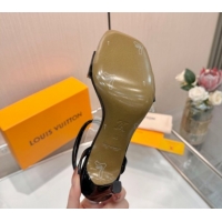 Top Grade Louis Vuitton Gala Heel Sandals 9cm in Patent Leather with Monogram Flower Black 2026 1AIUVK