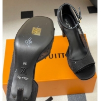 Purchase Louis Vuitton Gala Heel Sandals 8.5cm in Translucent Mesh and Strass Black 2026 1AJPS1