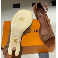 Classic Hot Louis Vuitton Gala Heel Sandals 8.5cm in Translucent Mesh and Strass Brown 2026 1AJPS1