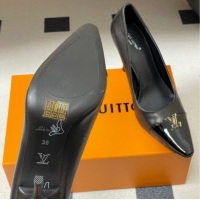 Stylish Louis Vuitton City Pumps 9.5cm in Calfskin and Patent Leather Black 2026 1AIT00