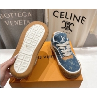 Fashion Louis Vuitton LV Tilted Sneakers in Denim Light Blue 2026 1AJTJ9