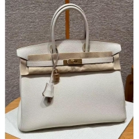 Reasonable Price Hermes Birkin 35cm Bag in Togo Leather HB35 White/Gold