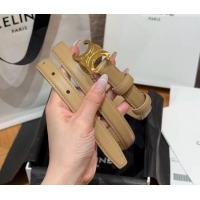 Buy Inexpensive Celine Triomphe Supple Calfskin Leather Belt 1.8cm 0911 Beige 2025