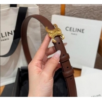 Discount Celine Triomphe Supple Calfskin Leather Belt 1.8cm 0911 Dark Brown 2025