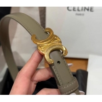 Buy Grade Celine Triomphe Supple Calfskin Leather Belt 1.8cm 0911 Green 2025