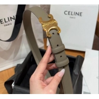 Good Looking Celine Triomphe Supple Calfskin Leather Belt 2.5cm 0911 Green 2025