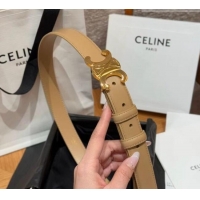 Discount Design Celine Triomphe Supple Calfskin Leather Belt 2.5cm 0911 Beige 2025