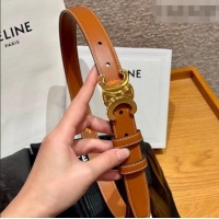 Low Price Celine Triomphe Supple Calfskin Leather Belt 2.5cm 0911 Brown 2025
