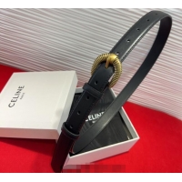 Famous Brand Celine Calfskin Leather Belt 3cm with Pin Buckle CE091102 Black 2025