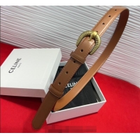 Well Crafted Celine Calfskin Leather Belt 3cm with Pin Buckle CE091102 Tan Brown 2025