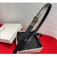 Trendy Design Celine Calfskin Leather Belt 2cm with Pin Buckle CE091103 Black 2025