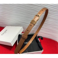 Buy Fashionable Celine Calfskin Leather Belt 2cm with Pin Buckle CE091103 Tan Brown 2025