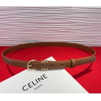 Buy Fashionable Celine Calfskin Leather Belt 2cm with Pin Buckle CE091103 Tan Brown 2025