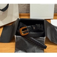 Grade Quality Celine Logo Embossed Calfskin Belt 2.5cm with Pin Buckle CE091105 Black 2025