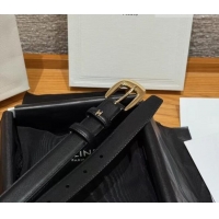 Famous Brand Celine Calfskin Leather Belt 2.5cm with Pin Buckle CE091105 Black 2025