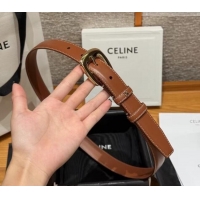 Best Price Celine Calfskin Leather Belt 2.5cm with Pin Buckle CE091105 Brown 2025