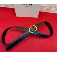 Top Grade Celine Triomphe Medium Belt 2.5cm with Pin Buckle in Calfskin Leather CE031601 Black 2026