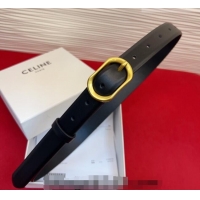 Top Grade Celine Triomphe Medium Belt 2.5cm with Pin Buckle in Calfskin Leather CE031601 Black 2026