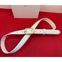 Best Grade Celine Triomphe Medium Belt 2.5cm with Pin Buckle in Calfskin Leather CE031601 White 2026