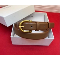 Original Cheap Celine Triomphe Medium Belt 2.5cm with Pin Buckle in Calfskin Leather CE031602 Tan Brown 2026