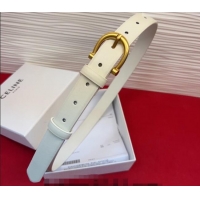 Sophisticated Celine Triomphe Medium Belt 2.5cm with Pin Buckle in Calfskin Leather CE031602 White 2026